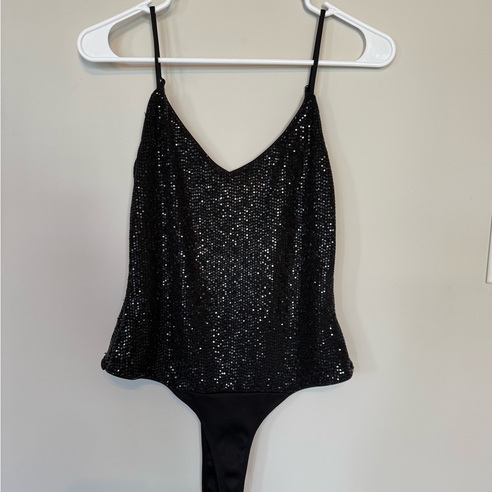 Black Sequin Bodysuit